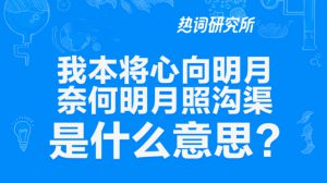 “我本将心向明月，奈何明月照沟渠”是什么意思？