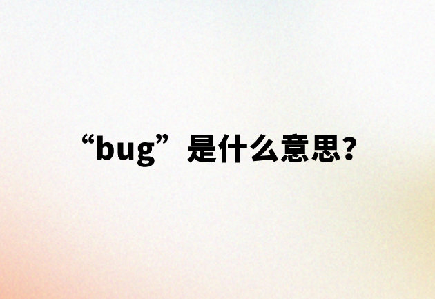 “bug”是什么意思？