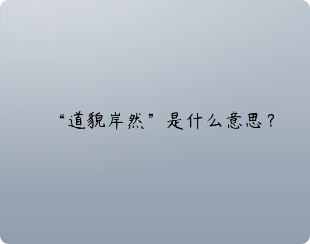 “道貌岸然”是什么意思？