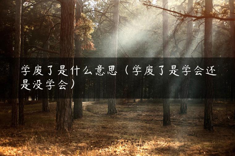 学废了是什么意思（学废了是学会还是没学会）