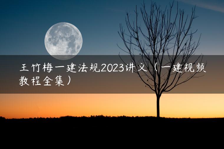 王竹梅一建法规2023讲义（一建视频教程全集）