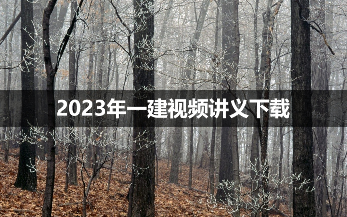 王冬亮2023年一建学习课件视频【基础精讲班】