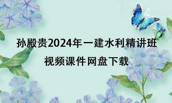 孙殿贵2024年一建水利精讲班视频课件网盘下载